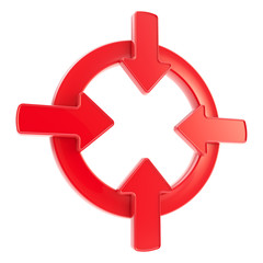 Obraz premium Arrow attention symbol badge isolated