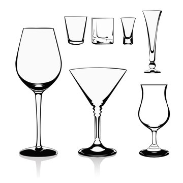 Vector illustration-glasses on white background