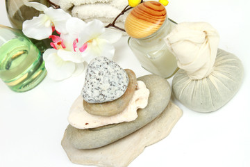 SPA objects on white background