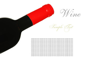 Bottle of wine isolated on white background