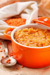 Fototapeta na wymiar fresh lentil soup