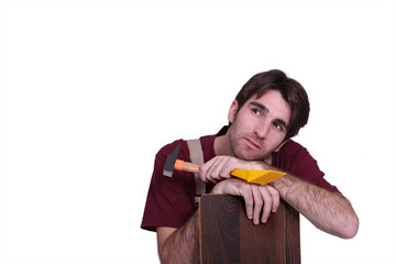 Carpenter day-dreaming