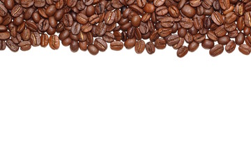 geröstete Kaffeebohnen oben