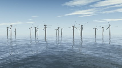 Windpark auf dem Meer
