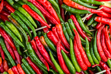 red and green chilli