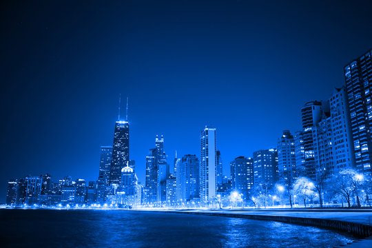 financial district (night view Chicago)