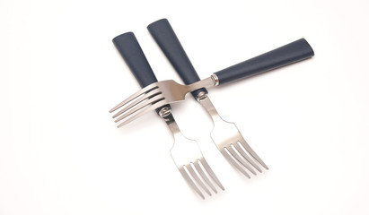 Forks isolated on white background