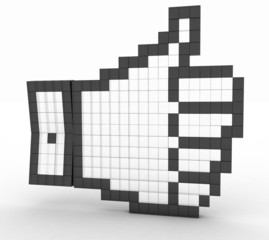 Fototapeta premium 3d render hand thumb up gesture