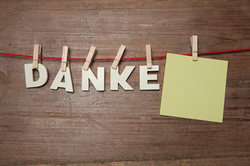 Danke mit Zettel