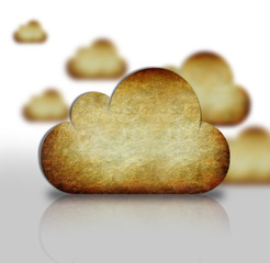 sky and clouds on background retro brown