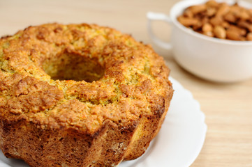 A delicious homemade almond cake
