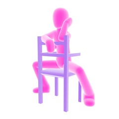 pink person sitting C