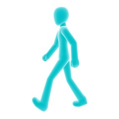 blue person walking left A