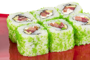 Tobiko Spicy Maki Sushi - Hot Roll with various type of Tobiko (