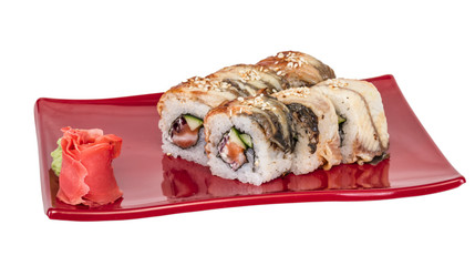Japanese traditional Cuisine - Maki Roll with Cucumber , Cream C
