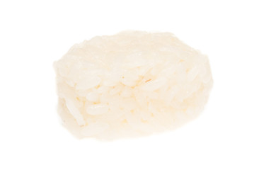 The boiled Chinese rice  on a white background