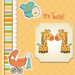 baby twins shower card