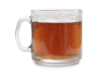 Glasses mug of tea