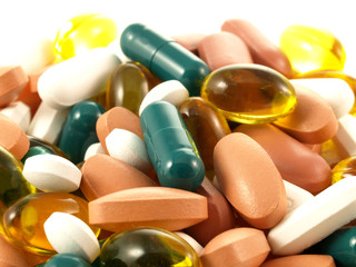 Colorful pills, closeup