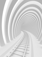 Abstract architecture. Railroad tunnel. 3d image