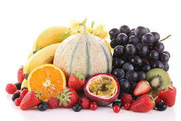 assortment of fruit on white