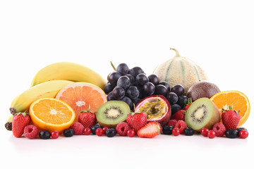 assortment of fruit on white