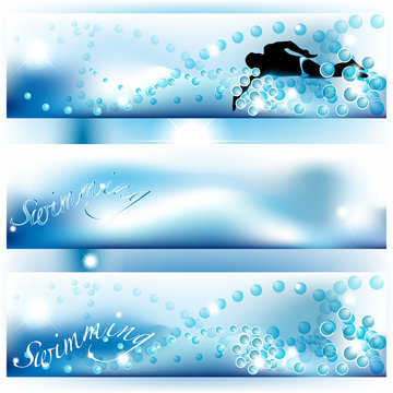 Set of 3 swimming banners
