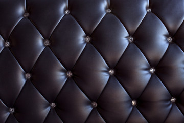pattern and surface of sofa leather with crystal buttons