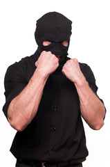Model in a mask