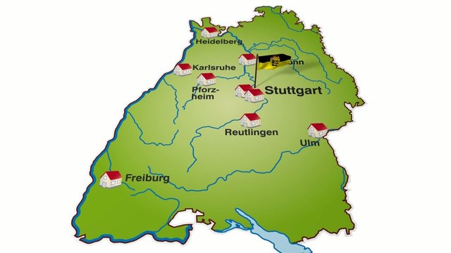 Baden W&uuml;rttemberg mit wehender Fahne