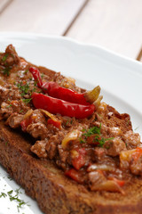 toast with roasted vegetables