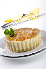 freshly baked quiche with carrots