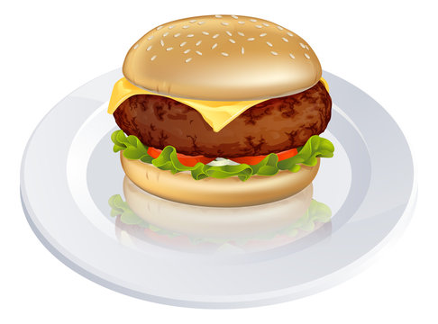 Beefburger or cheeseburger illustration