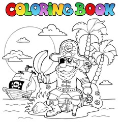 Coloring book with pirate theme 4