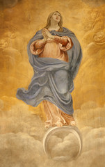 Rome - holy Mary fresco from San Luigi church