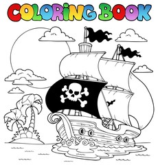 Coloring book with pirate theme 7