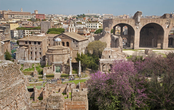 Rome - outlook from Palatne hill to Forum Romanum
