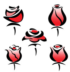 set of rose symbols