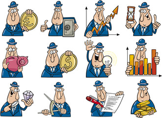 funny businessmen set