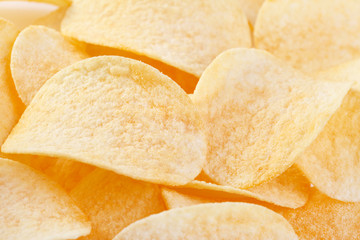 Potato chips closeup