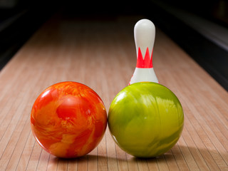 Bowling pins and balls