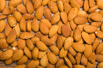 Almonds composition closeup