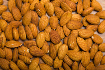 Almonds composition closeup
