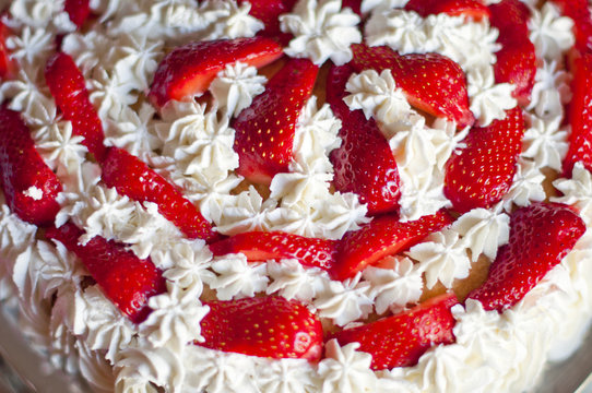 Strawberry And Whipped Cream Cake