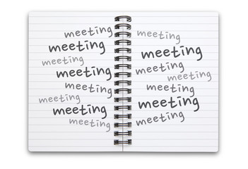 many meetings on notepad