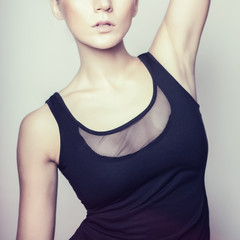 Fashion portrait of young beautiful woman