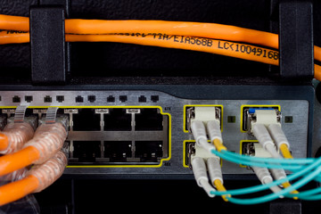 network router and cables