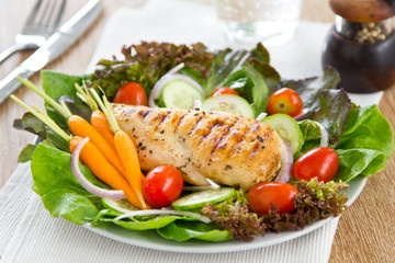 Grilled chicken and salad