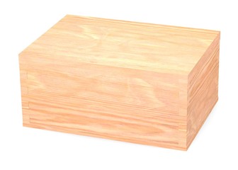 3d render of wooden box