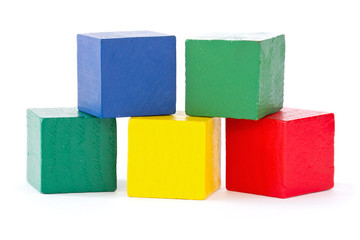 wooden color square bricks